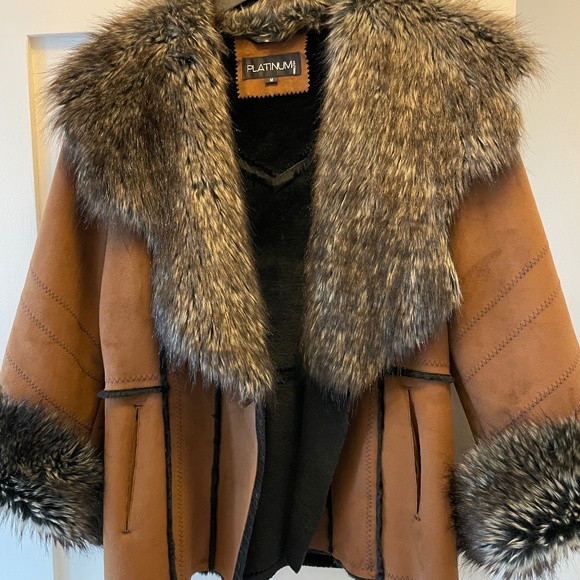 Faux Fur & Suede Jacket Bohemian Style Excellent Condition by PLATINUM - Picture 3 of 11